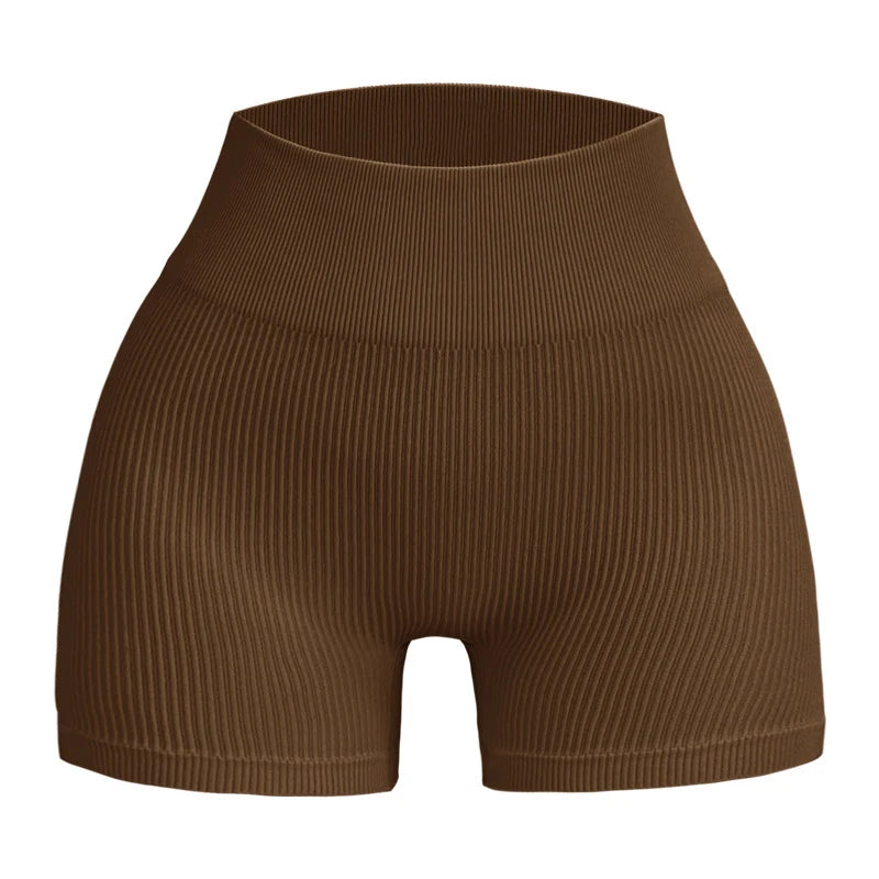 Seamless Fitness Striped Skinny Compression Shorts