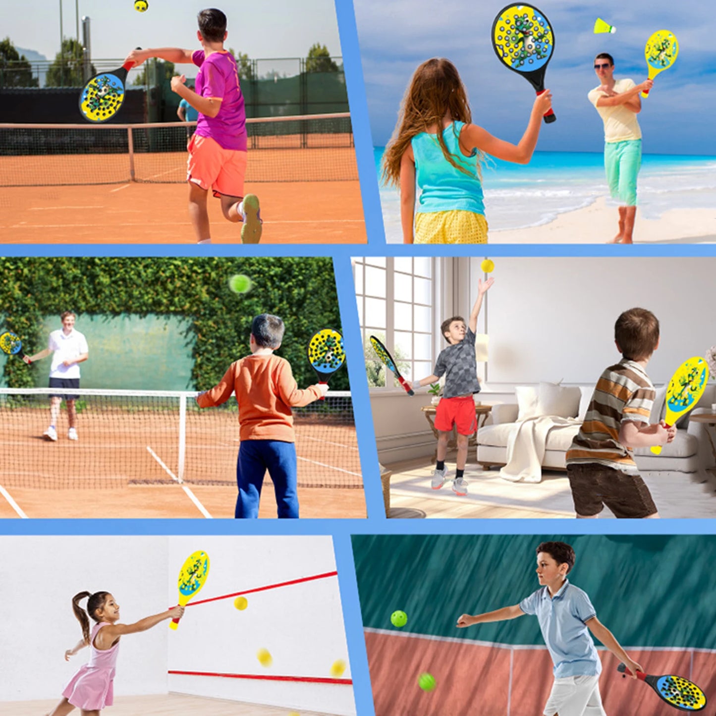 2Pcs Kids Padel Rackets