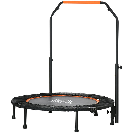 40'' Foldable Mini Trampoline for Adults with Adjustable Foam Handle for Indoor Outdoor Cardio Training
