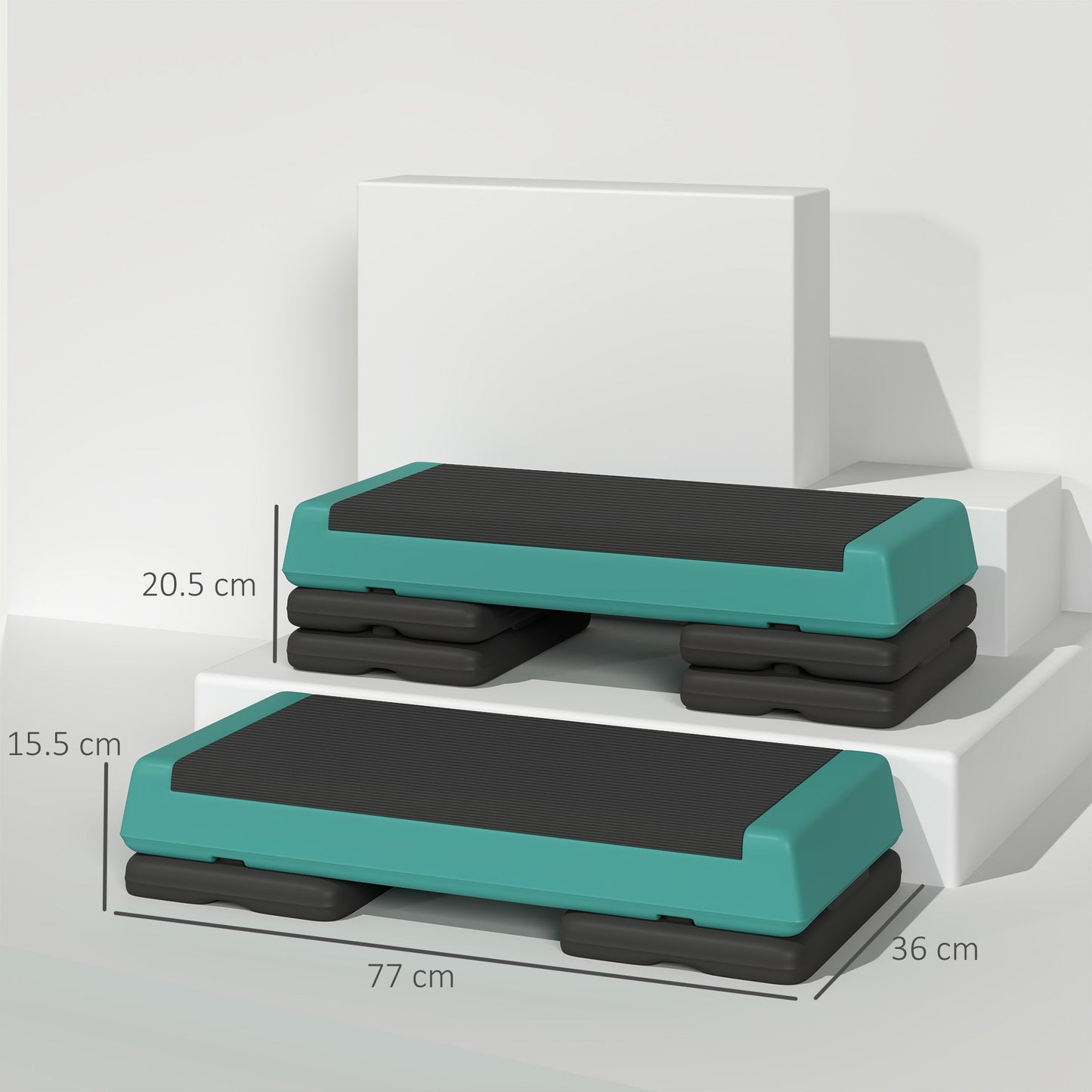 Adjustable Fitness Stepper with Non-Slip Surface - Green