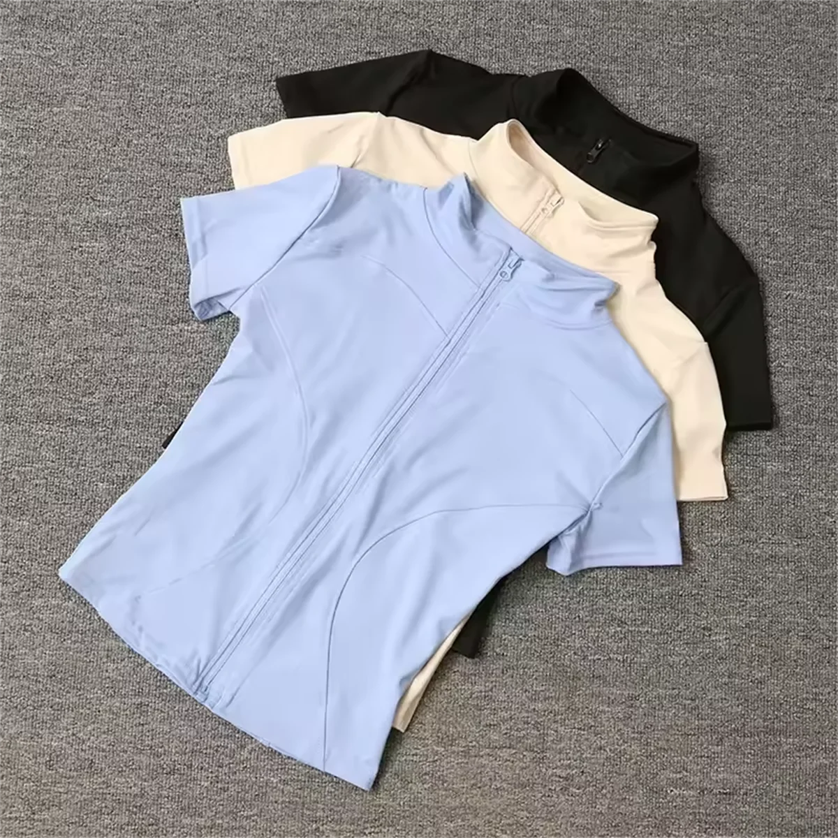 Full Zipper Short Sleeves Shirt