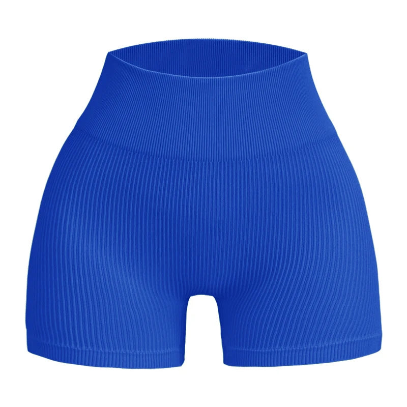 Seamless Fitness Striped Skinny Compression Shorts