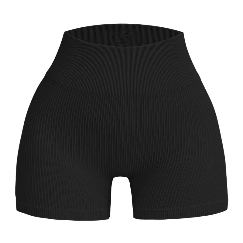 Seamless Fitness Striped Skinny Compression Shorts