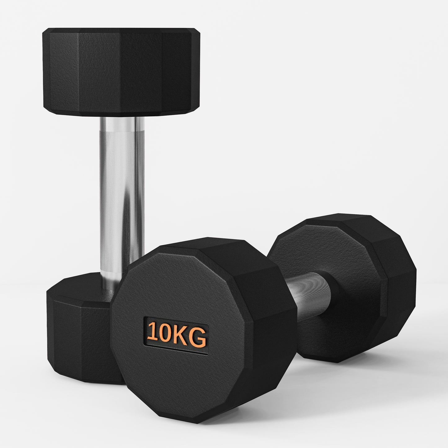 2 x 10kg Dumbbells Weights Set with 12-Sided Shape and Non-Slip Grip for Men Women Home Gym Workout by SPORTNOW