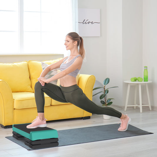 Adjustable Fitness Stepper with Non-Slip Surface - Green
